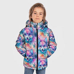 Куртка зимняя для мальчика Фурри мордочки волчонка, цвет: 3D-светло-серый — фото 2