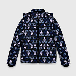 Куртка зимняя для мальчика Чёрно-синий паттерн треугольники, цвет: 3D-черный
