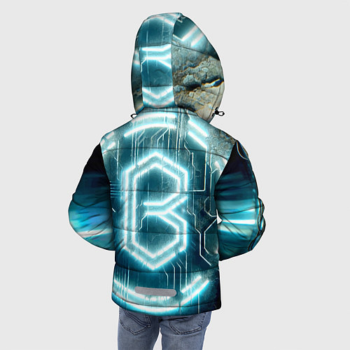 Зимняя куртка для мальчика Неоновая вывеска - свечение / 3D-Черный – фото 4