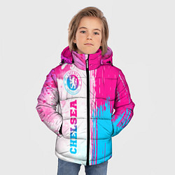 Куртка зимняя для мальчика Chelsea neon gradient style по-вертикали, цвет: 3D-черный — фото 2