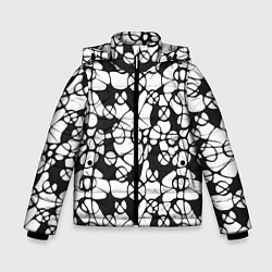 Куртка зимняя для мальчика Абстрактный узор из кругов и овалов, цвет: 3D-черный