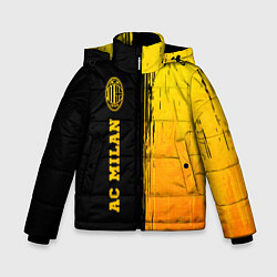 Куртка зимняя для мальчика AC Milan - gold gradient по-вертикали, цвет: 3D-черный