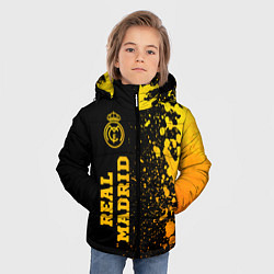 Куртка зимняя для мальчика Real Madrid - gold gradient по-вертикали, цвет: 3D-черный — фото 2