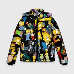 Куртка зимняя для мальчика Персонажи Симпсонов, цвет: 3D-черный