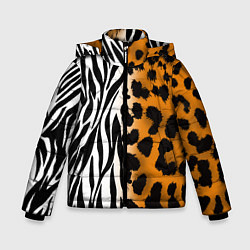 Зимняя куртка для мальчика Леопардовые пятна с полосками зебры