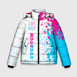 Куртка зимняя для мальчика Everton neon gradient style по-вертикали, цвет: 3D-черный