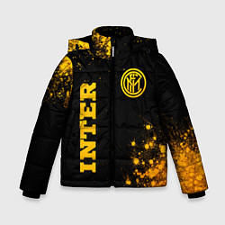 Куртка зимняя для мальчика Inter - gold gradient вертикально, цвет: 3D-черный
