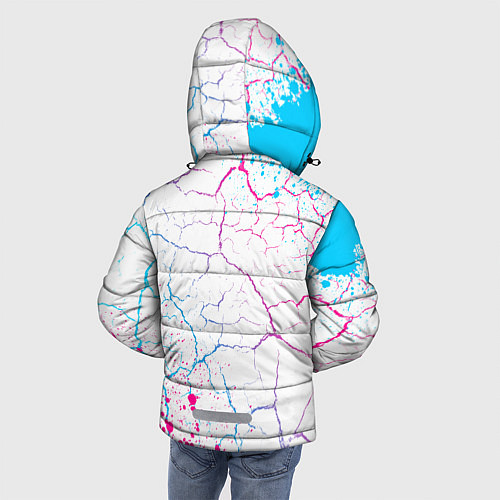 Зимняя куртка для мальчика Everton neon gradient style вертикально / 3D-Черный – фото 4