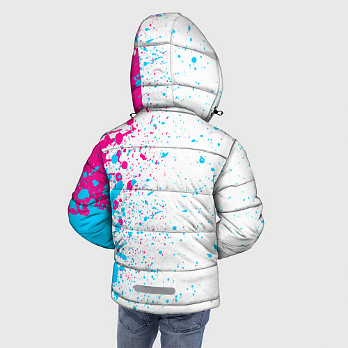 Зимняя куртка для мальчика West Ham neon gradient style по-вертикали / 3D-Черный – фото 4