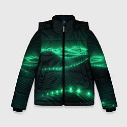 Куртка зимняя для мальчика Круглый зеленый мистический фон, цвет: 3D-светло-серый