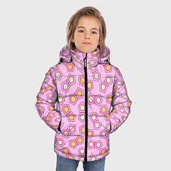 Куртка зимняя для мальчика Мозаика на розовом, цвет: 3D-черный — фото 2