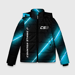 Куртка зимняя для мальчика Counter Strike 2 неоновые лампы, цвет: 3D-черный