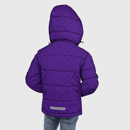 Зимняя куртка для мальчика Сочный фиолетовый однотонный текстурированный / 3D-Черный – фото 4