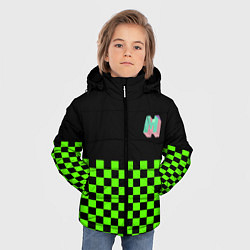 Куртка зимняя для мальчика Minecraft клетка, цвет: 3D-красный — фото 2
