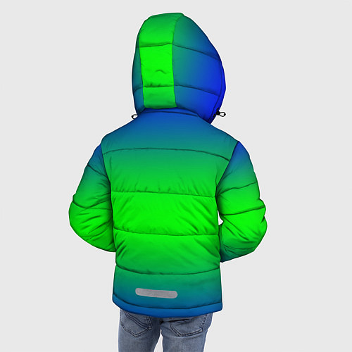 Зимняя куртка для мальчика Зелёный градиент текстура / 3D-Черный – фото 4