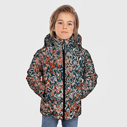 Куртка зимняя для мальчика Тёмный сине-оранжевый абстрактная текстура, цвет: 3D-черный — фото 2