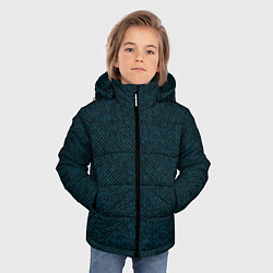 Куртка зимняя для мальчика Текстурированный чёрно-бирюзовый, цвет: 3D-черный — фото 2