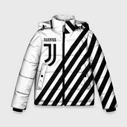 Куртка зимняя для мальчика Ювентус полосы, цвет: 3D-черный