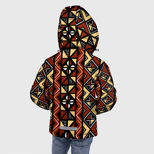 Зимняя куртка для мальчика Африканский мавританский орнамент / 3D-Черный – фото 4