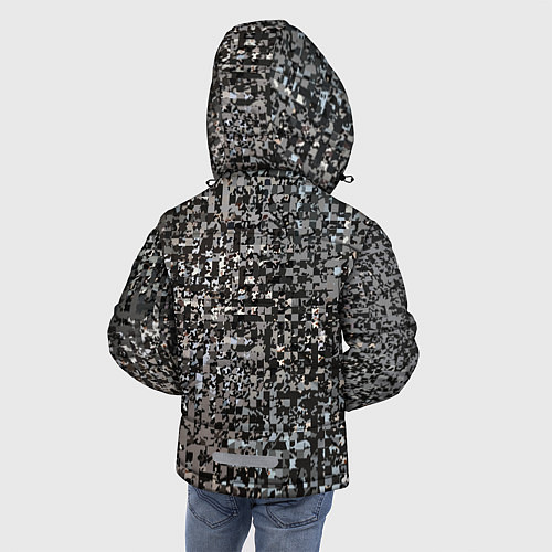 Зимняя куртка для мальчика Тёмный серо-коричневый текстурированный / 3D-Черный – фото 4