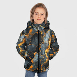 Куртка зимняя для мальчика Черный мрамор с золотом, цвет: 3D-светло-серый — фото 2