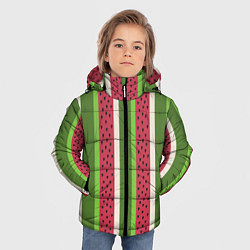 Куртка зимняя для мальчика Арбузный паттерн, цвет: 3D-черный — фото 2
