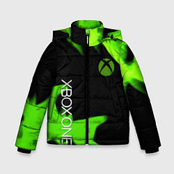 Куртка зимняя для мальчика Xbox one green flame, цвет: 3D-черный