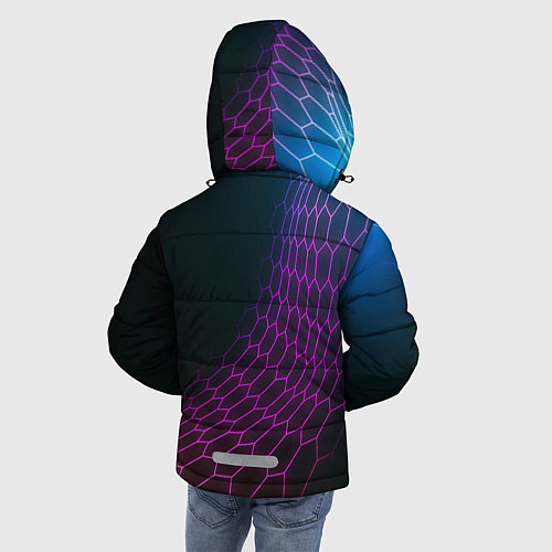 Зимняя куртка для мальчика Tesla neon hexagon / 3D-Черный – фото 4