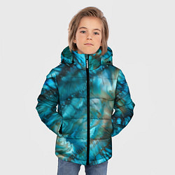 Куртка зимняя для мальчика Абстракция батик - морской стиль, цвет: 3D-черный — фото 2