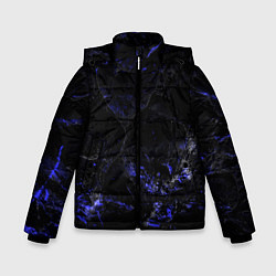 Куртка зимняя для мальчика Потертая синяя текстура, цвет: 3D-черный
