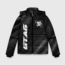 Куртка зимняя для мальчика GTA6 metal game lines, цвет: 3D-черный