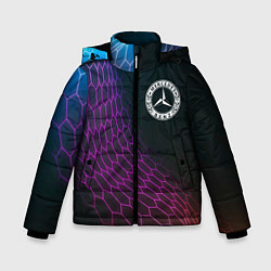 Куртка зимняя для мальчика Mercedes neon hexagon, цвет: 3D-черный