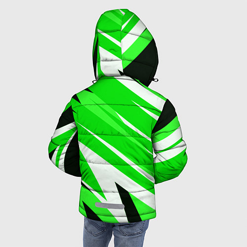 Зимняя куртка для мальчика Geometry stripes green / 3D-Черный – фото 4