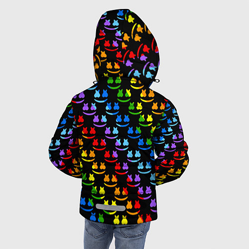 Зимняя куртка для мальчика Marshmello pattern neon / 3D-Красный – фото 4