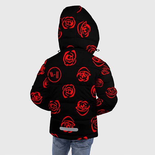 Зимняя куртка для мальчика Twenty one pilots rose pattern / 3D-Красный – фото 4