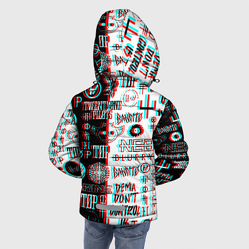 Зимняя куртка для мальчика Twenty one pilots glitch pattern / 3D-Черный – фото 4