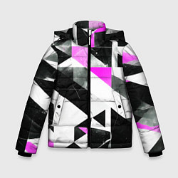 Куртка зимняя для мальчика Black and pink abstraction on a white background, цвет: 3D-красный