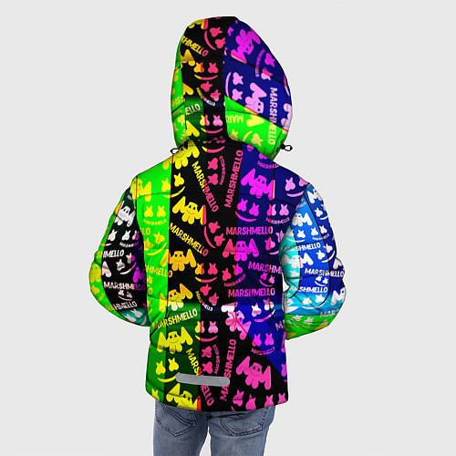 Зимняя куртка для мальчика Marshmello pattern neon steel / 3D-Черный – фото 4