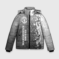 Куртка зимняя для мальчика Manchester United - grey gradient по-вертикали, цвет: 3D-черный