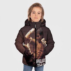 Куртка зимняя для мальчика Муай тай боец, цвет: 3D-черный — фото 2