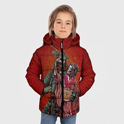 Куртка зимняя для мальчика Скелеты, цвет: 3D-черный — фото 2
