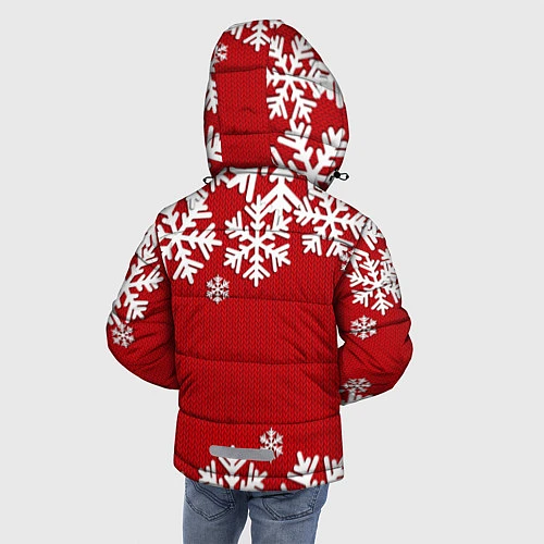 Зимняя куртка для мальчика Снежинки / 3D-Черный – фото 4