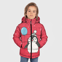 Куртка зимняя для мальчика Влюбленная пингвинка, цвет: 3D-светло-серый — фото 2