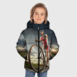 Куртка зимняя для мальчика Велогонщик, цвет: 3D-черный — фото 2