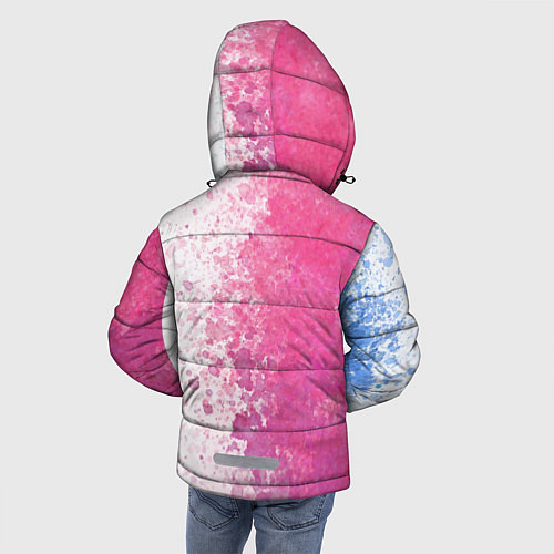 Зимняя куртка для мальчика Белый и розовый / 3D-Черный – фото 4