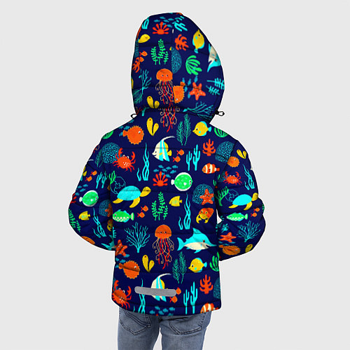Зимняя куртка для мальчика Аква мир / 3D-Черный – фото 4