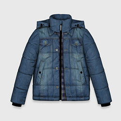Куртка зимняя для мальчика Джинсовка, цвет: 3D-черный