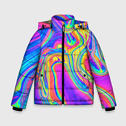 Куртка зимняя для мальчика Цветные разводы цвета 3D-черный — фото 1