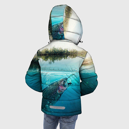 Зимняя куртка для мальчика Рыбалка на спиннинг / 3D-Черный – фото 4