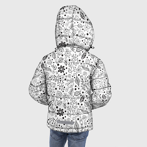 Зимняя куртка для мальчика Цветочки-травушки / 3D-Красный – фото 4